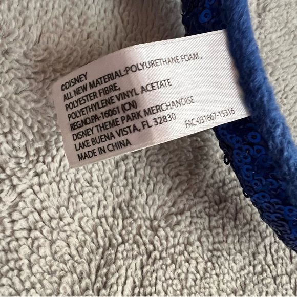 Disney Parks Minnie Mouse Mickey Ears Headband Sequin Stars Blue White Silver - Picture 11 of 12